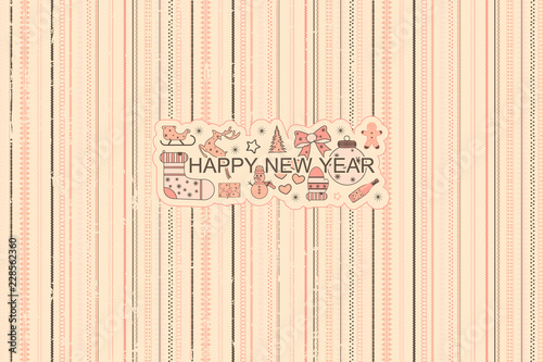 minimalistic pattern of arrows and elements for the new year. Christmas decorations. 