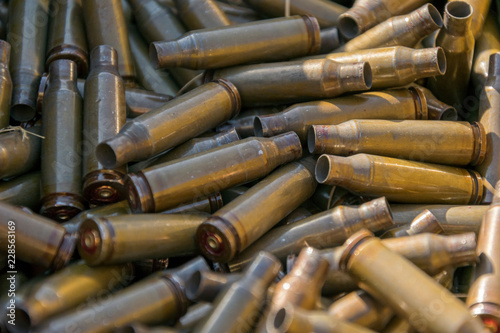 Kalashnikov cartridge cases, close-up