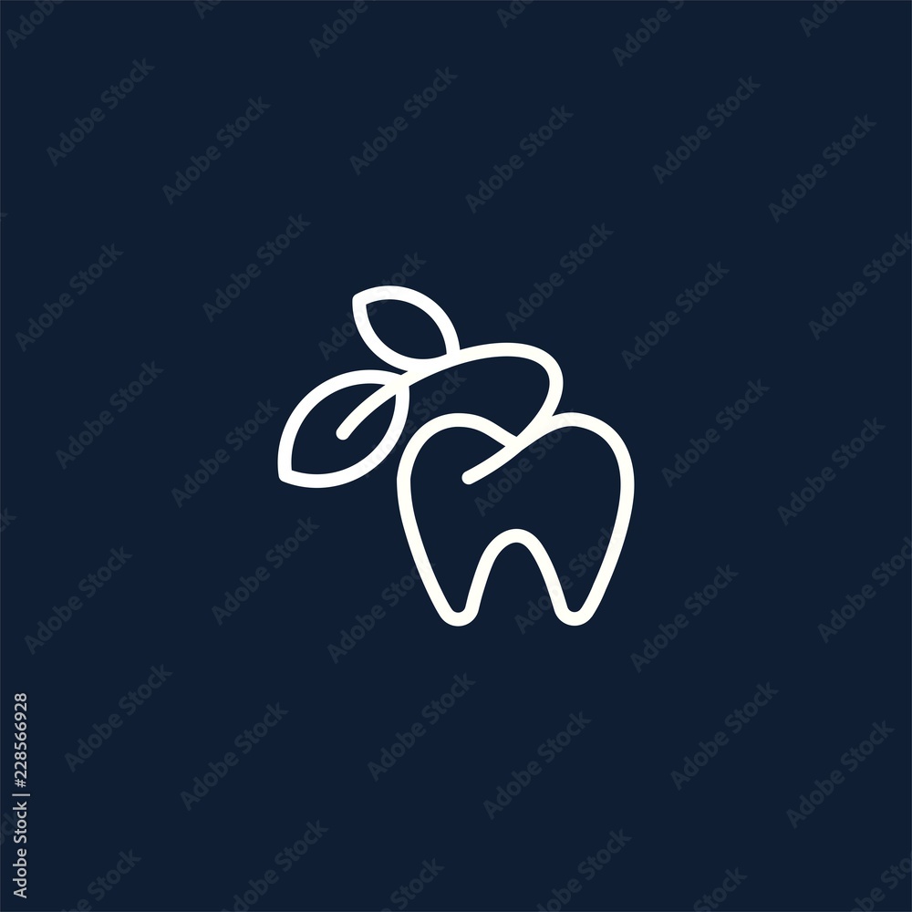 Dental Leaf Outline Care Creative Abstract Icon Logo Design Template Element Vector Dental Leaf Outline Care Creative Abstract Icon Logo Design Template Element Vector