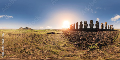 Ahu Tongariki On Easter Island, Isla De Pascua, Chile photo