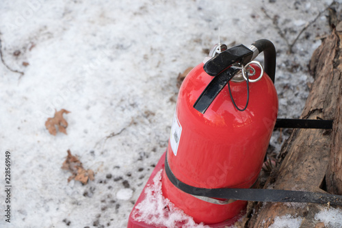 Safety equipment , fire extinguisher,iso,standaard of conflagration for industrial, building, residence. photo