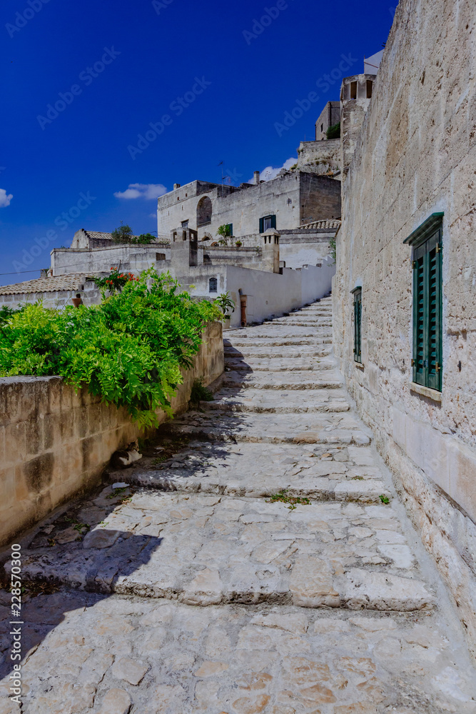 Streets of the sassi of Matera, Italy