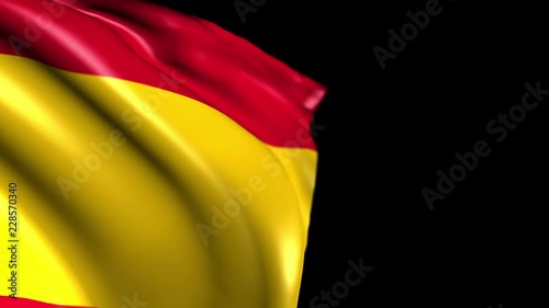 Flag of Spain. Animated Slow pan to the right with black background. Transition element
