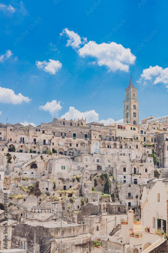 View of the sassi of Matera, Italy