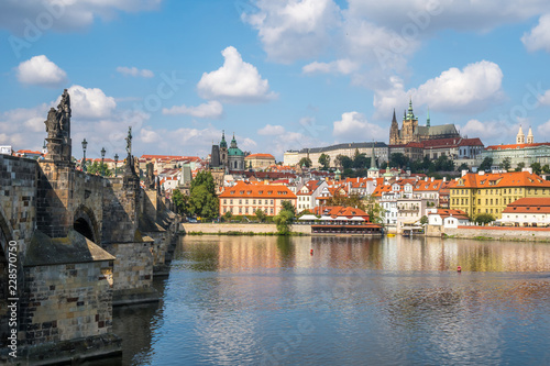View of the Prague Castle and St. Vitus Cathedral from the Vltava River,Prague, Czech Republic © k_samurkas