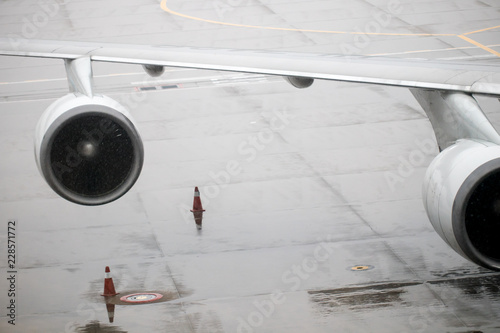  turbine detail of airplane, twin jets