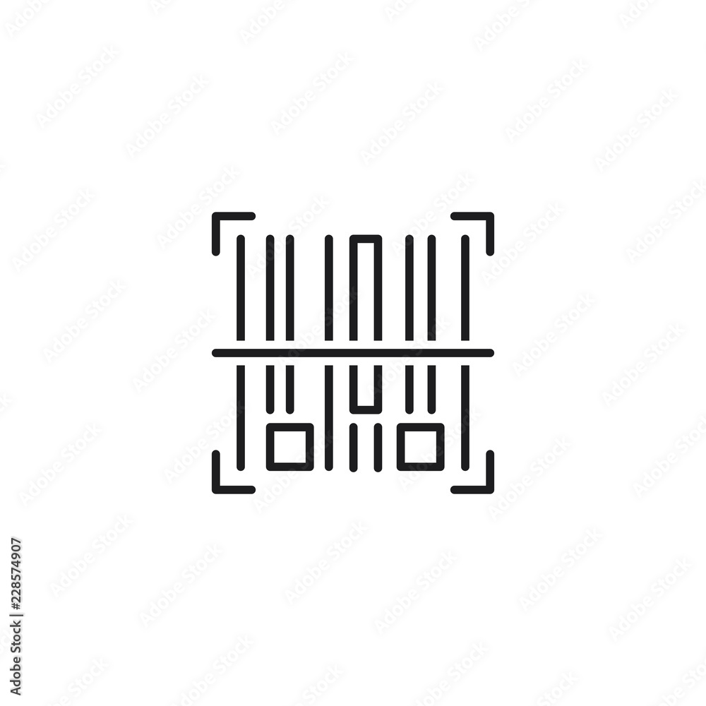 line bar code icon on white background