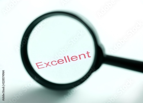 Magnifying glass over the word "Excellent"