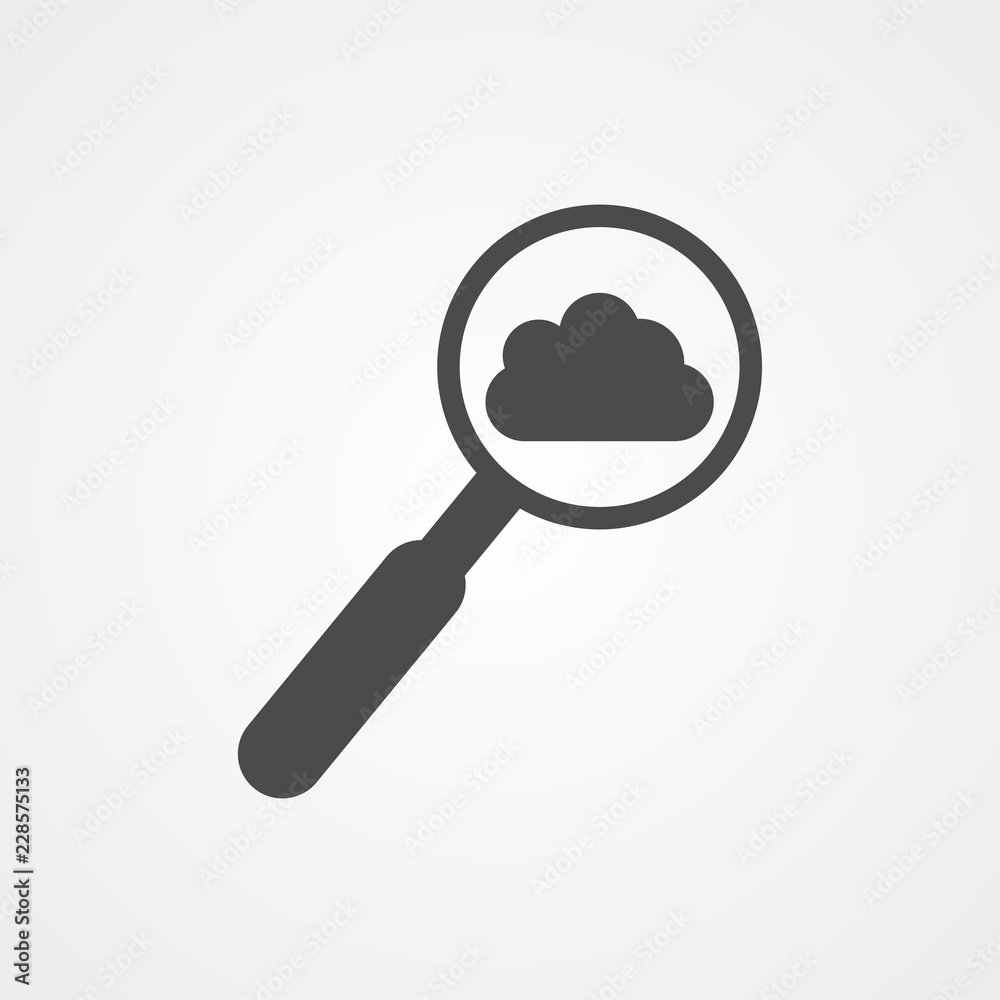 Search cloud vector icon sign symbol Search cloud vector icon sign symbol