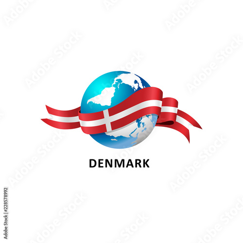 Vector Illustration of a world – world with denmark flag