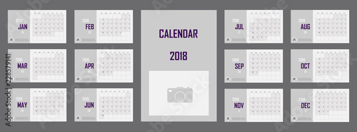 Business Calendar set 2019 vector illustration. Layers grouped for easy editing illustration. For your design