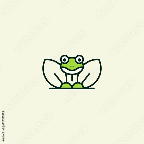 Frog Cartoon Illustration Icon Logo Design Template Element Vector