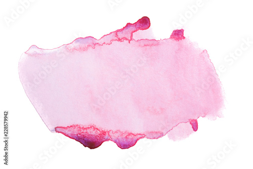 red watercolor blob spread paint. Element blank on a white background