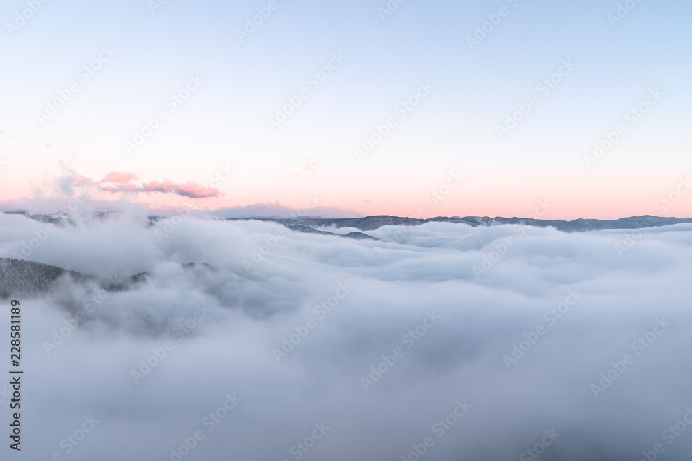 Fog Waves above the Boulder Canyon, Boulder, CO, USA Fog Waves above the Boulder Canyon, Boulder, CO, USA