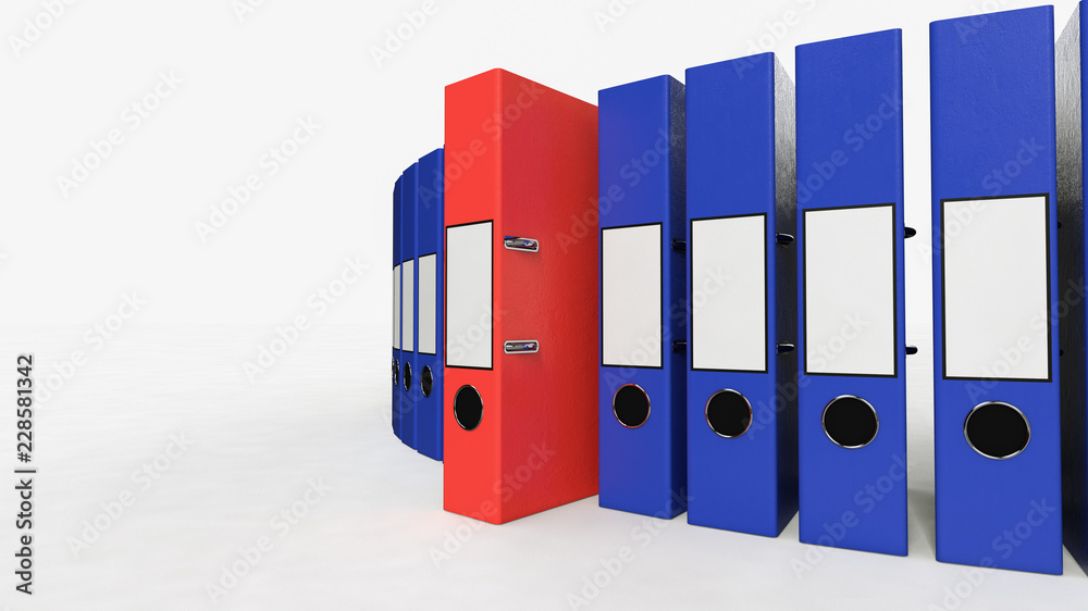 File folders in a row against isolated background (3d rendering) File folders in a row against isolated background (3d rendering)