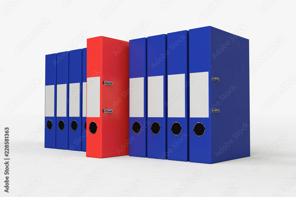 File folders in a row against isolated background (3d rendering) File folders in a row against isolated background (3d rendering)