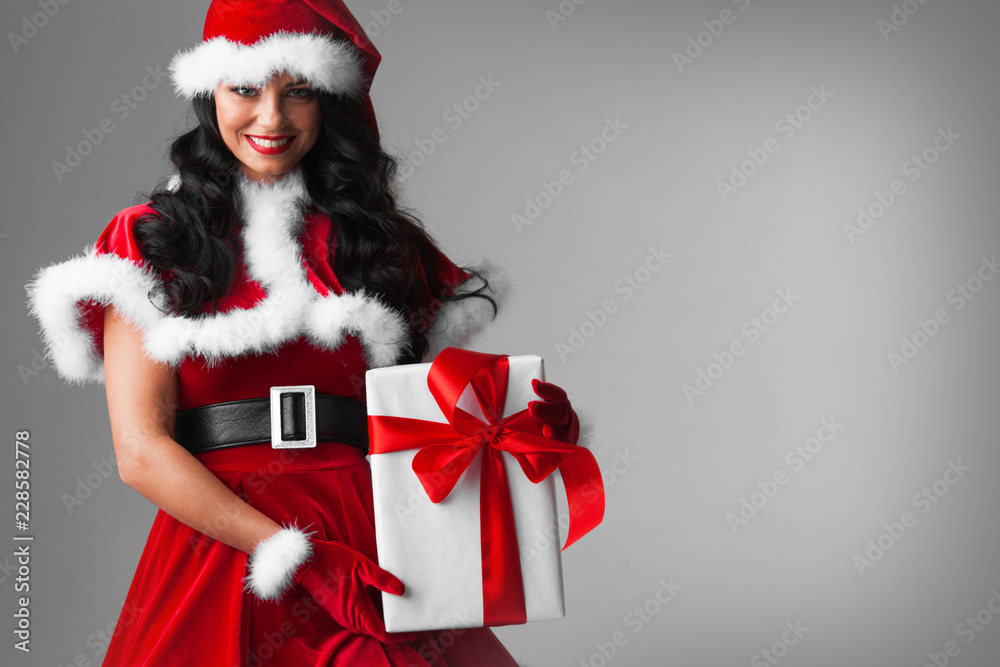 Woman in red Santa Claus outfit Woman in red Santa Claus outfit