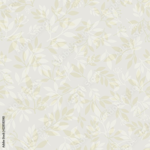 Seamless pattern with leaves and branches for fabric, textile, wrapping paper, card, invitation, wallpaper, web design, background. 