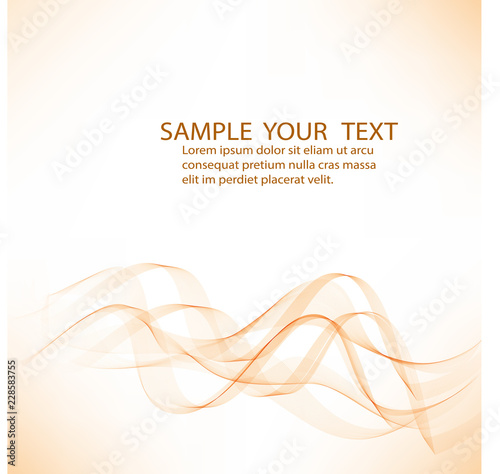 Abstract vector background, orange waved lines for brochure, website, flyer design.