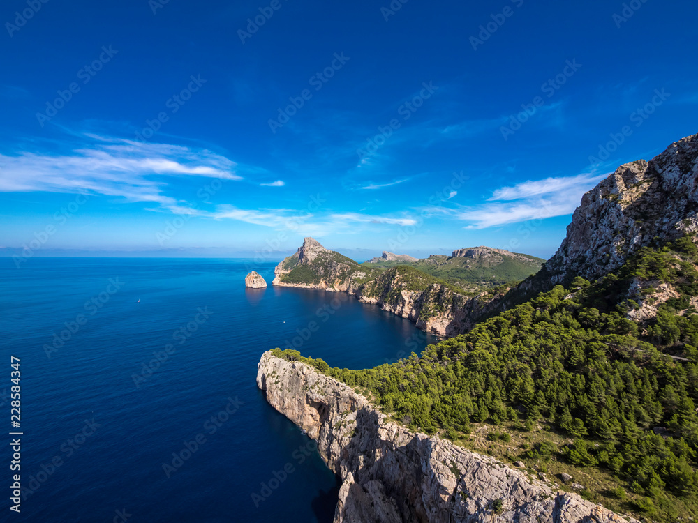 Beautiful scenery at Cap de Formentor in Mallorca Spain