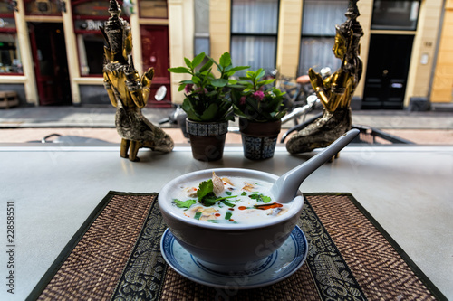 Thai soup close-up