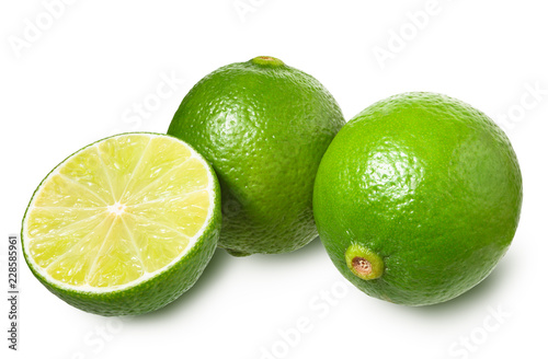 Limes isolated on a white background