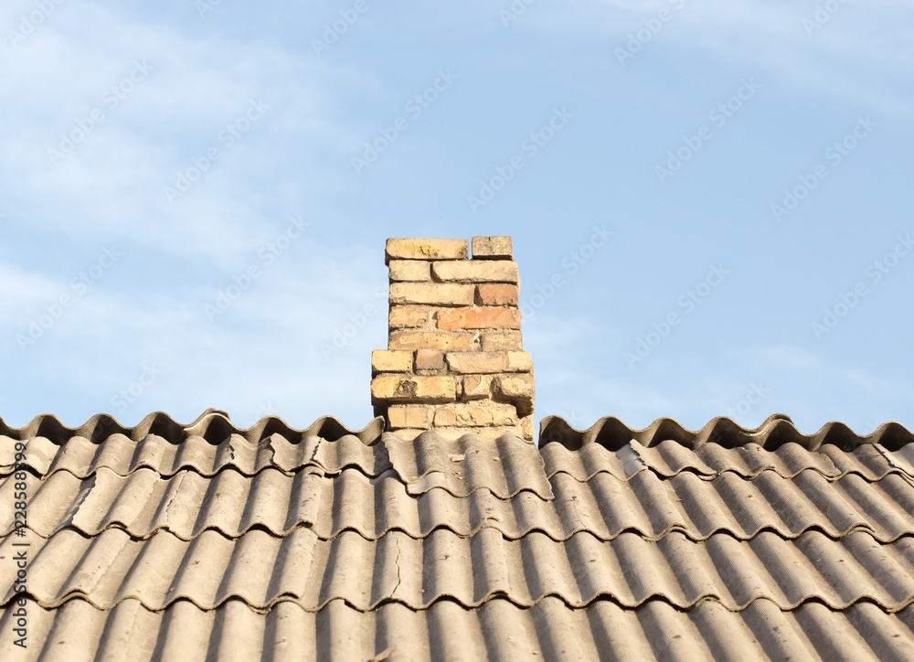 brick chimney on the roof of asbestos brick chimney on the roof of asbestos