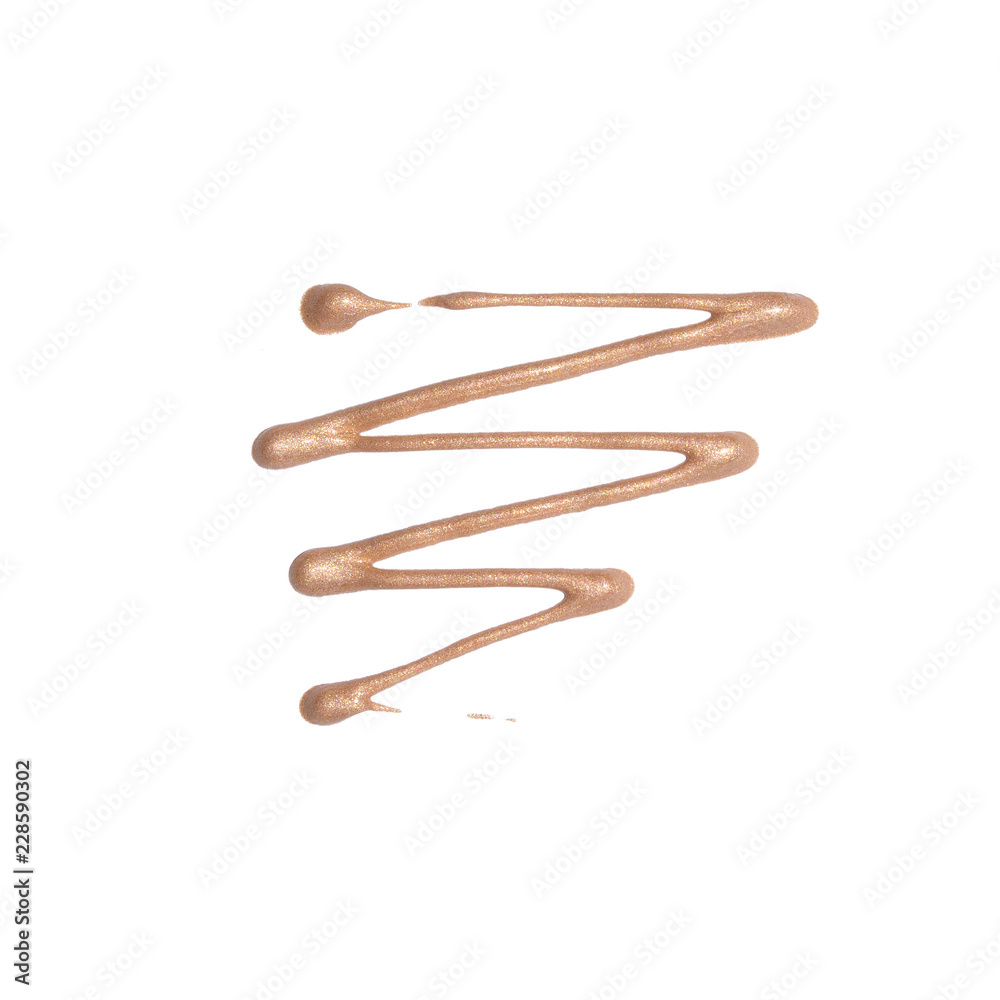 Liquid foundation color sample smeared on white background. Foundation with shimmer isolated. Makeup base. Liquid foundation color sample smeared on white background. Foundation with shimmer isolated. Makeup base.