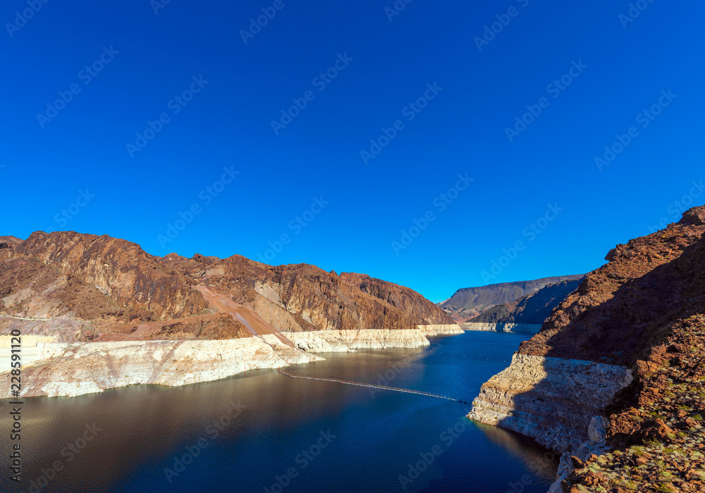 View of the river landscape, Boulder, USA. Copy space for text.