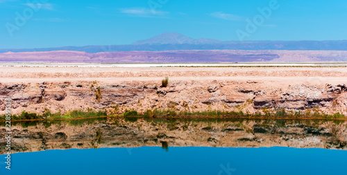 Landscape in Atacama desert, Salt Lake, Chile. Copy space for text.