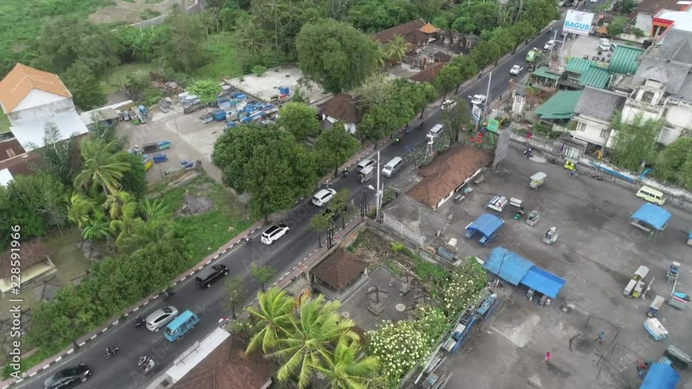 Aerial of Intersection Near Ubud, Bali, Indonesia Aerial of Intersection Near Ubud, Bali, Indonesia