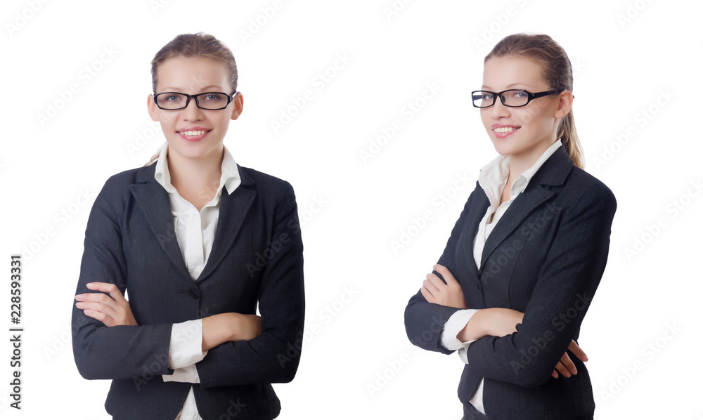Businesswoman isolated on the white Businesswoman isolated on the white