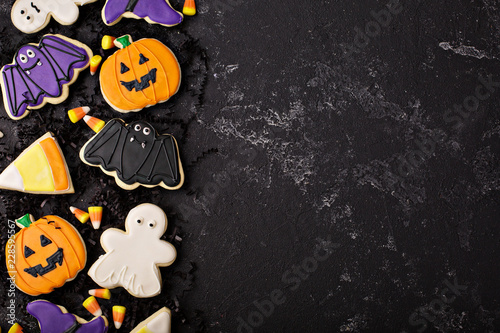 Halloween cookies decorated with royal icing