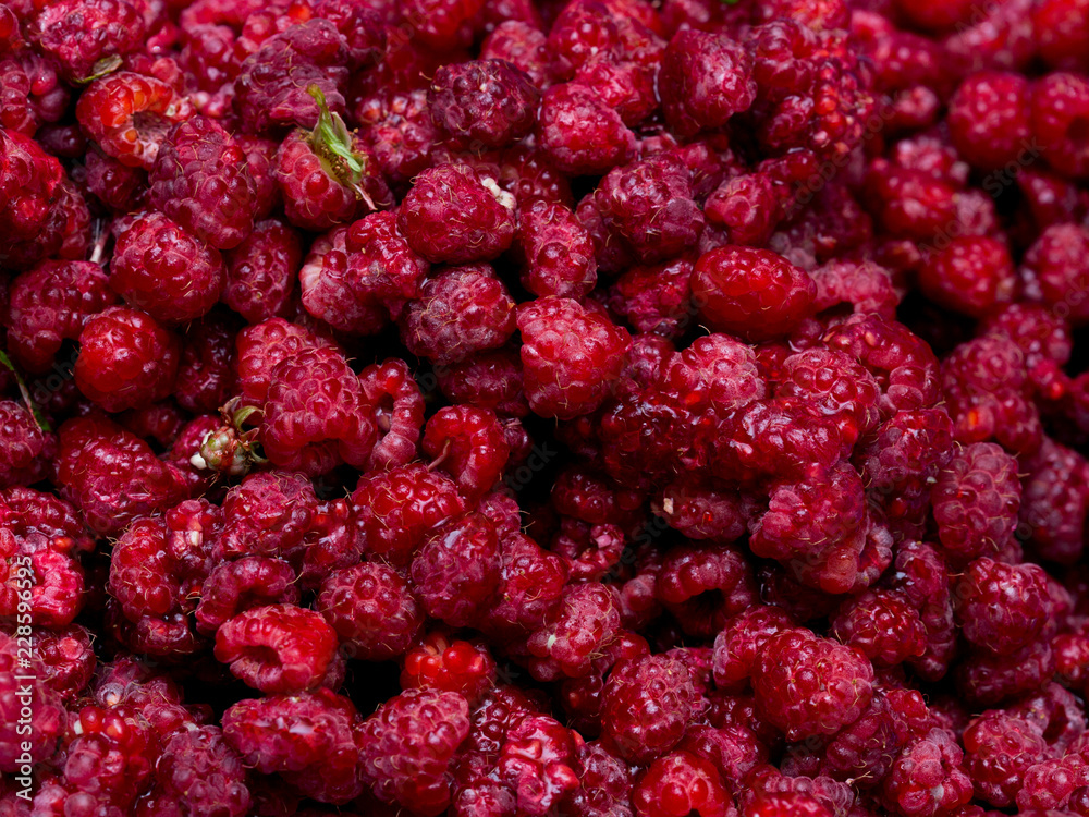 Fresh raspberries background closeup photo Fresh raspberries background closeup photo