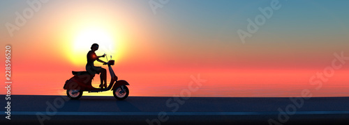 woman on a motorbike