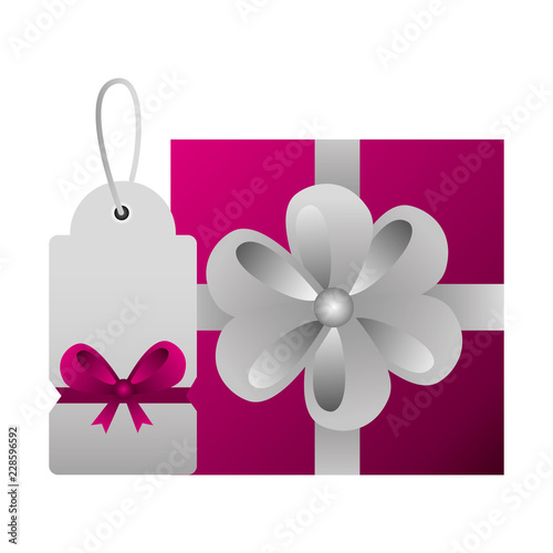 shopping online gift box and tag price