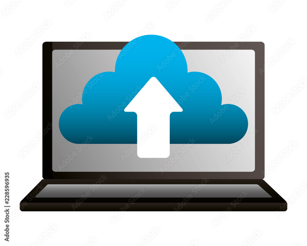 laptop cloud computing upload data