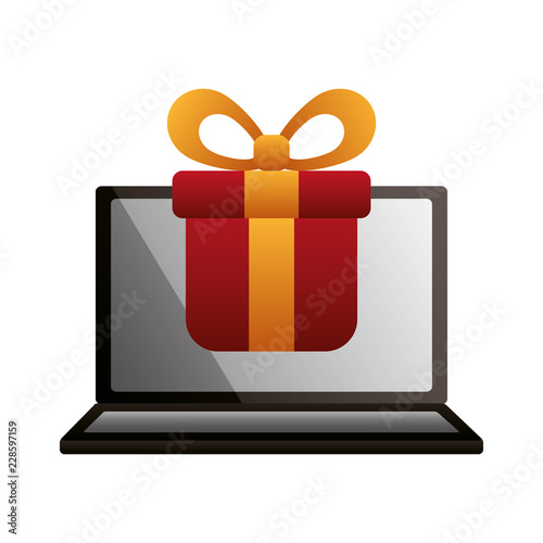 laptop gift box shopping online