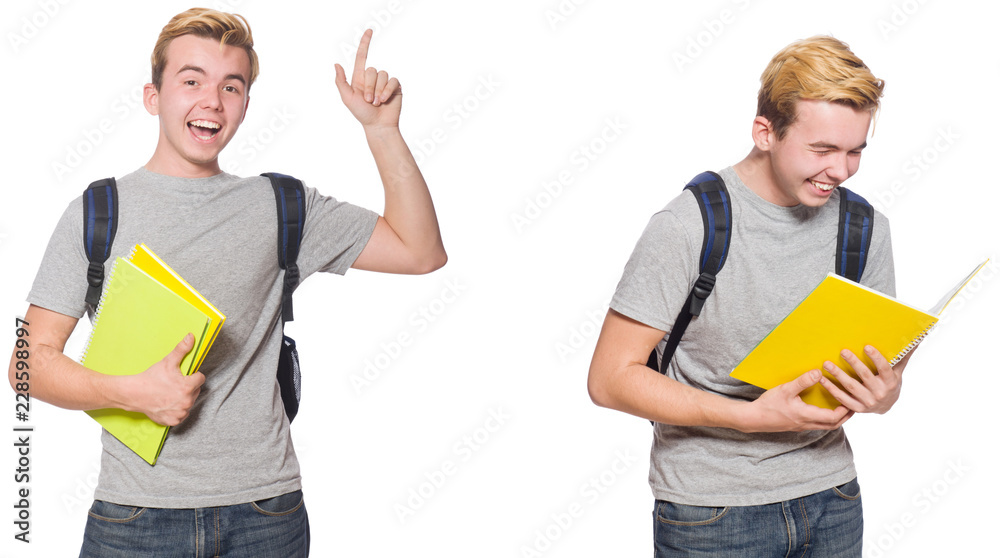 Young student isolated on white background Young student isolated on white background