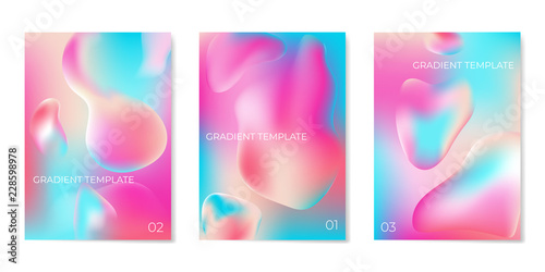 Set of trendy gradient templates with drops.