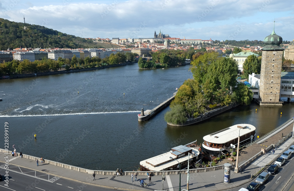 Naklejka premium View of Prague from the Dancing House