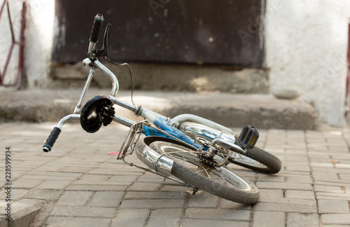 children's bicycle in the yard