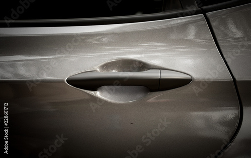 car door handle of silver modern car