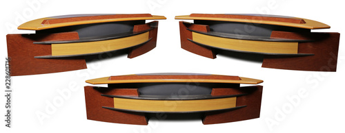 News Desk Isolated on White Background