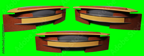 News Desk Isolated on Chroma Key Green Background