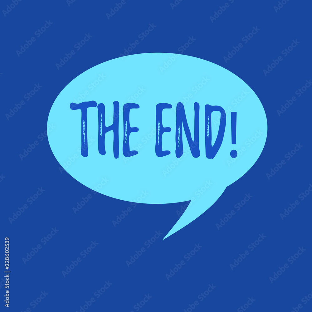 Text sign showing The End. Conceptual photo Final part of play relationship event movie act Finish Conclusion. Text sign showing The End. Conceptual photo Final part of play relationship event movie act Finish Conclusion.