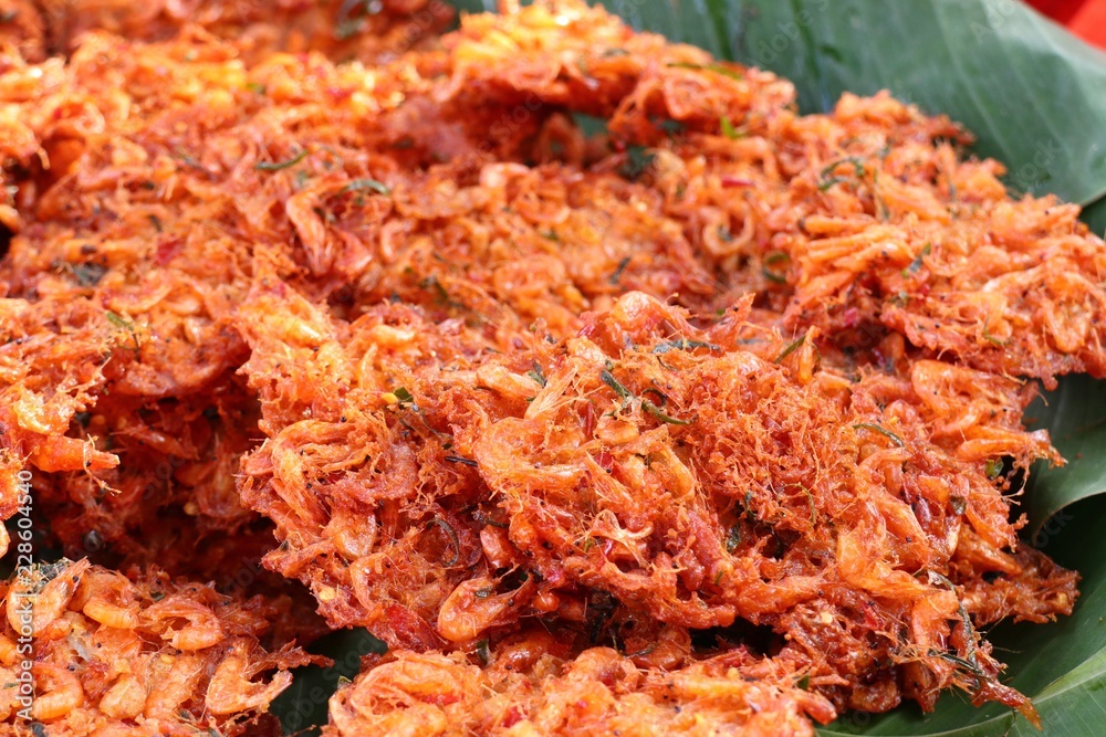 Fried shrimp at the market Fried shrimp at the market
