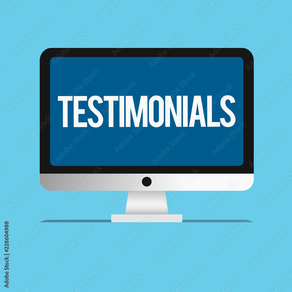 Conceptual hand writing showing Testimonials. Business photo showcasing Formal statement testifying to someone qualifications. Conceptual hand writing showing Testimonials. Business photo showcasing Formal statement testifying to someone qualifications.