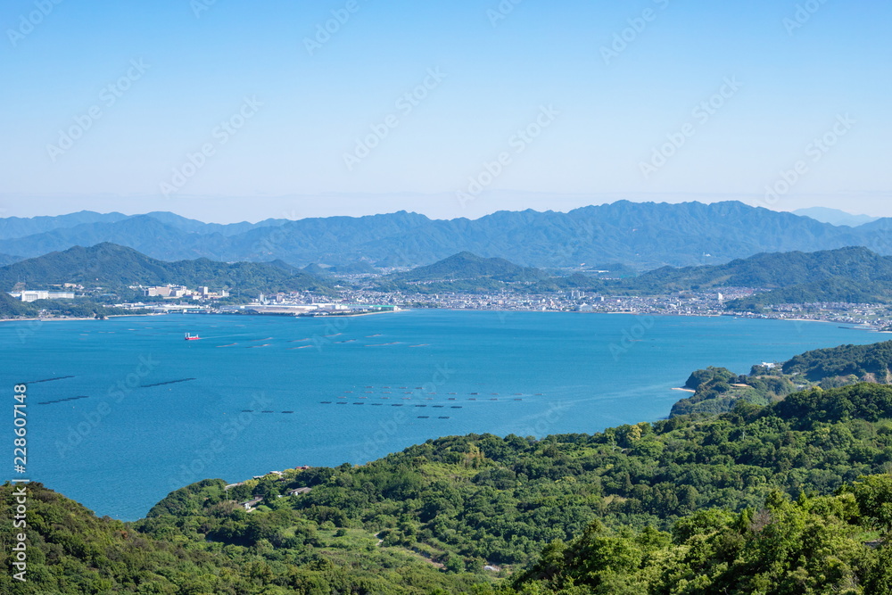 Landscape of the Seto Inland Sea at spring time,Sanuki city,Shikoku,Japan