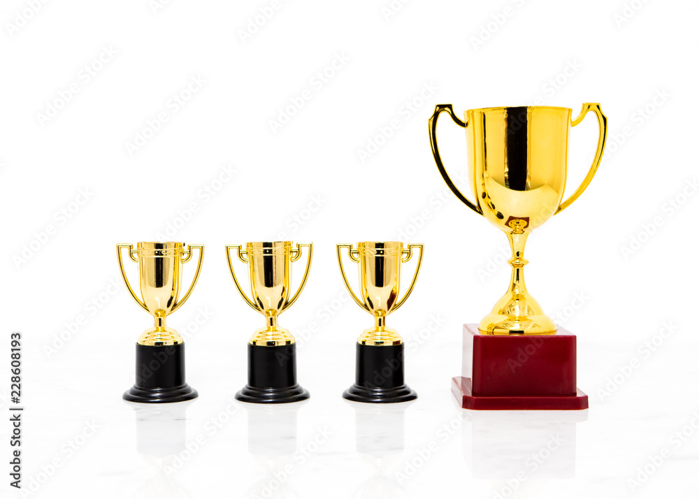 Golden trophy cup isolated on white background. Golden trophy cup isolated on white background.